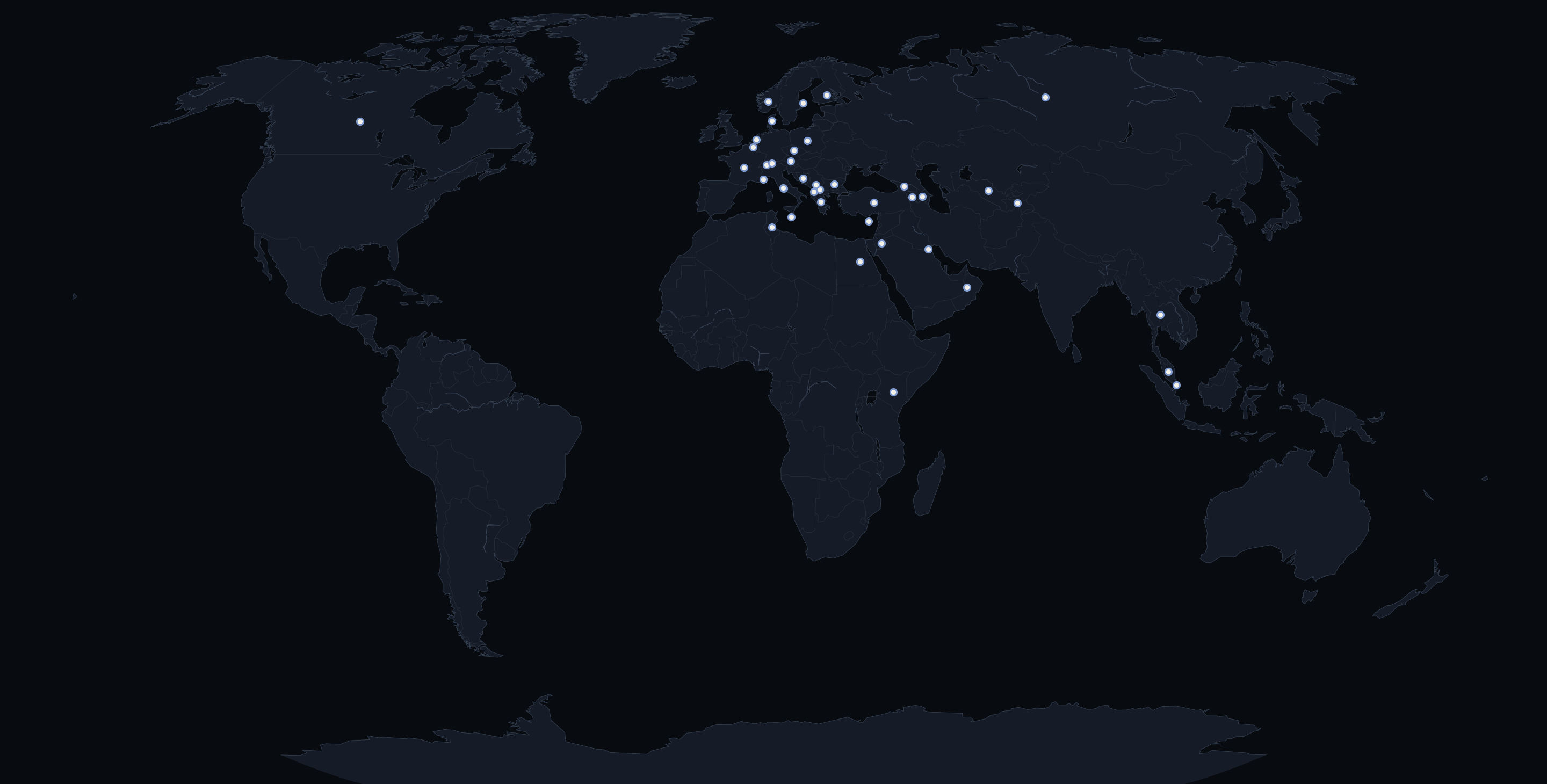Map of 40 countries visited